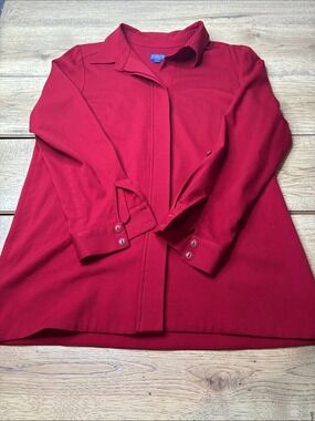 Women’s Vintage Pendleton Woolen Mills Virgin Wool  Red Collared Blouse Size L